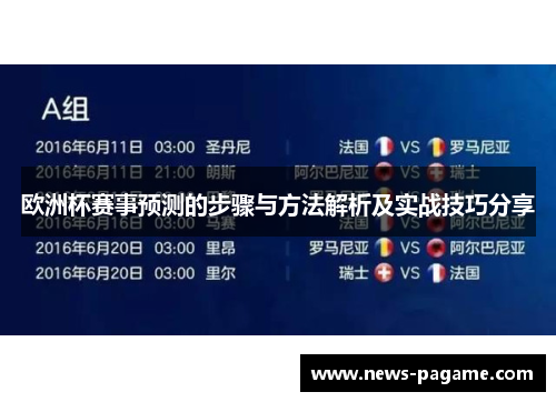 欧洲杯赛事预测的步骤与方法解析及实战技巧分享