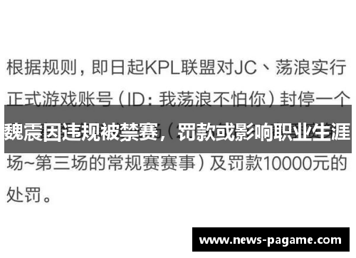 魏震因违规被禁赛，罚款或影响职业生涯